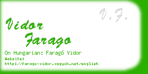 vidor farago business card